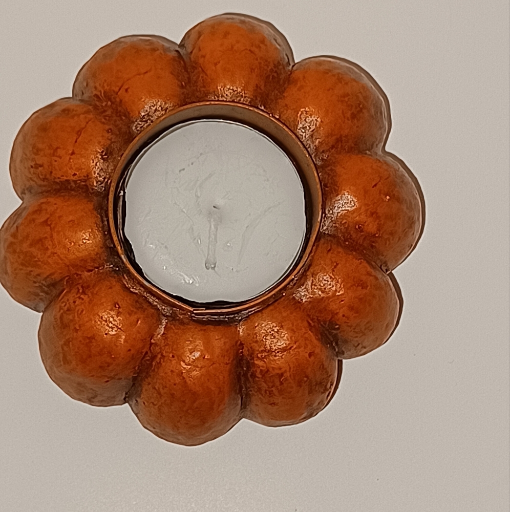 Pumpkin tea light candle holder